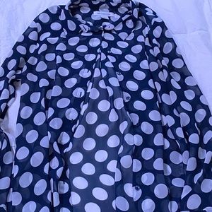 Sheer Polka Dot Button Up Shirt